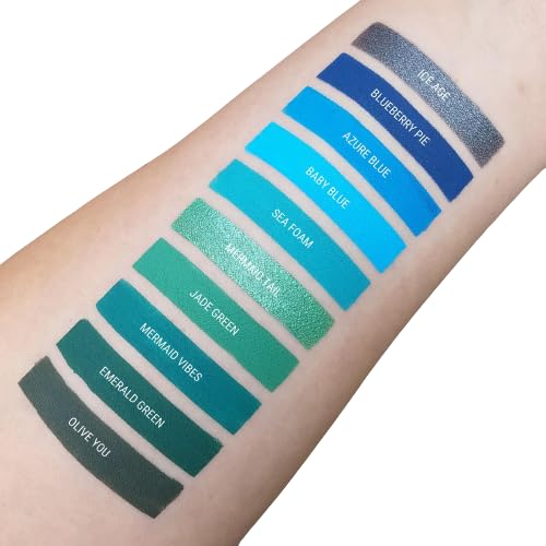 Aromi Green Metallic Liquid Lipstick | Turquoise Teal-Green Lip Color with Shimmery Finish, Vegan, Cruelty-free, Smudge Proof, Long-lasting, Handmade (Mermaid Tail)