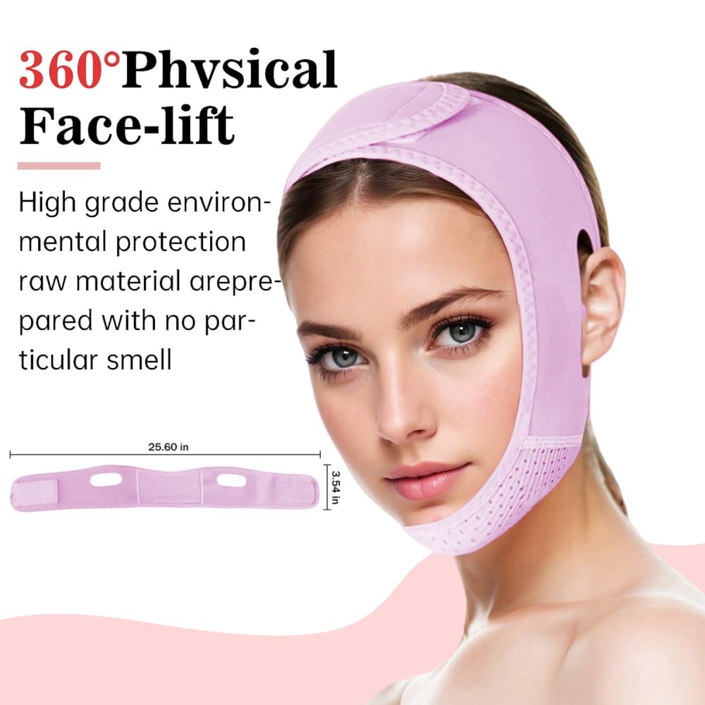 V Line Lifting Mask Chin strap for sleeping, V Line Lifting Mask for Women,Jaw Exerciser,Medium,Purple