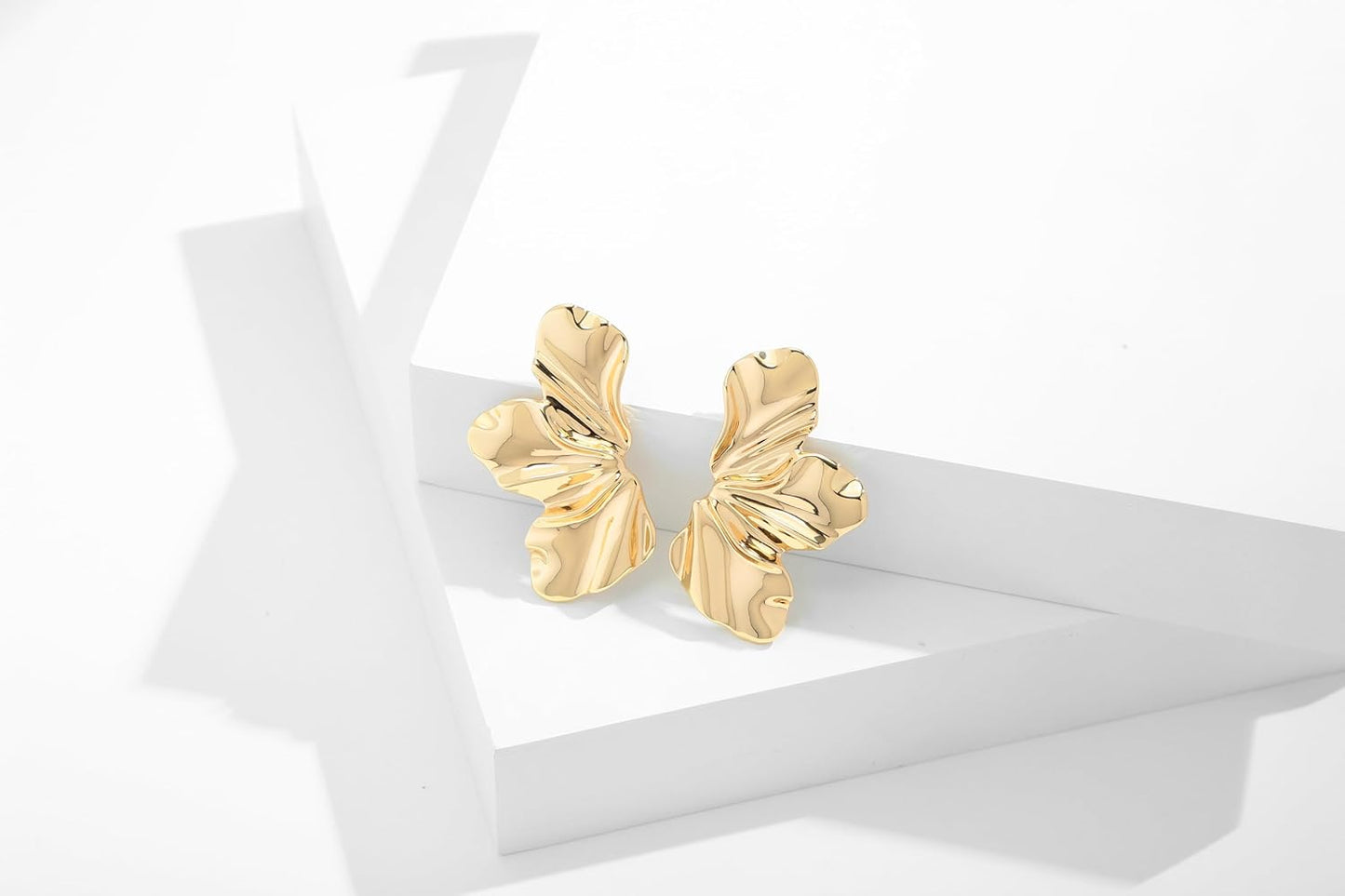 CLASSYZINT Gold/White/Red/Black Flower Stud Earrings For Women