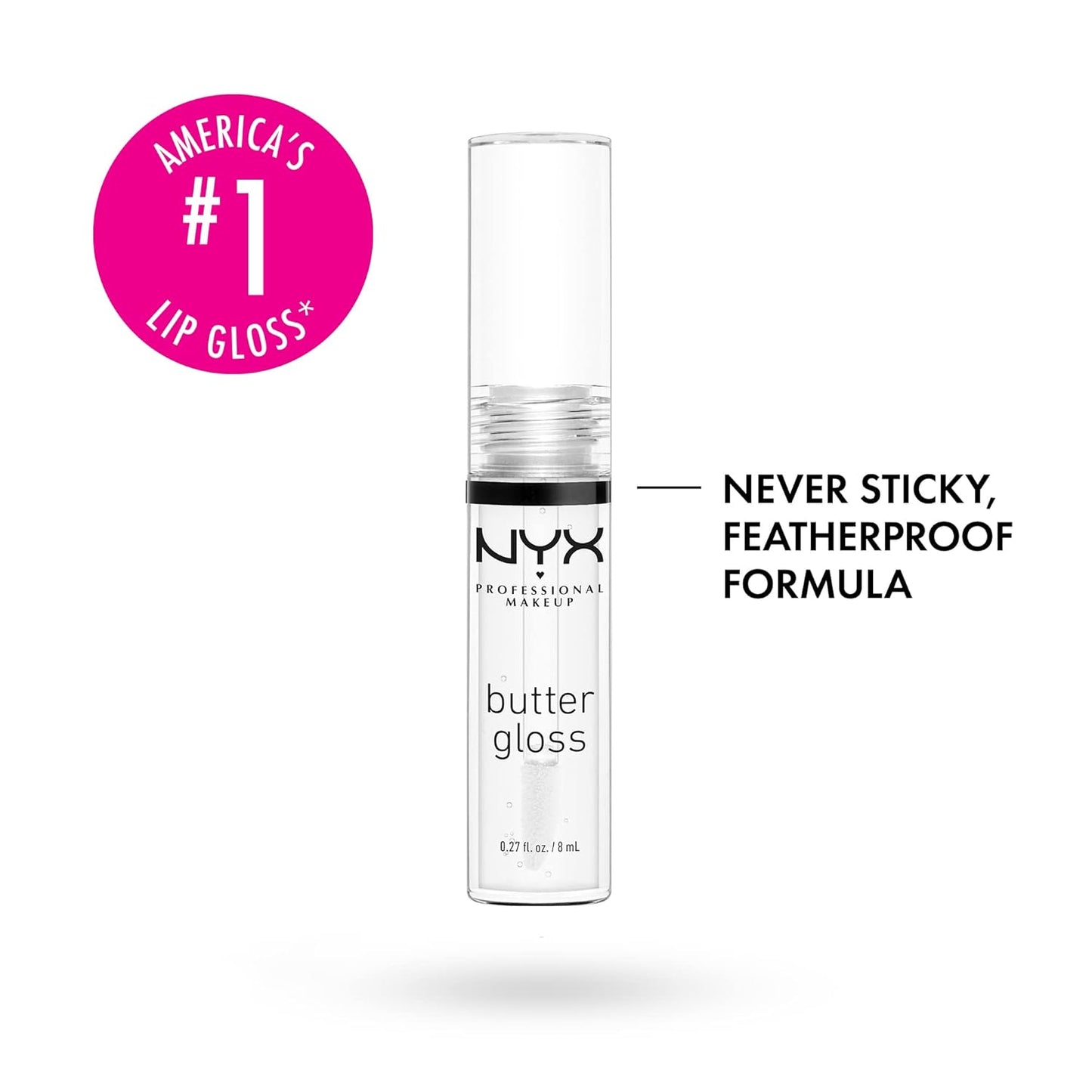 NYX PROFESSIONAL MAKEUP Makeup Setting Spray - Dewy Finish, Long-Lasting Vegan Formula & Butter Gloss, Non-Sticky Lip Gloss - Sugar Glass (Clear)