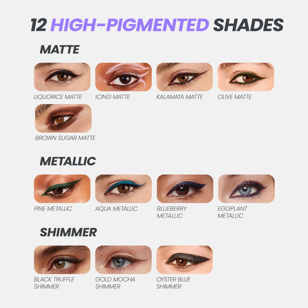 Wonderskin Eyeliner Pencil, 1440 Longwear Brown Eyeliner Pencil - Waterproof, Sharpenable & Smudge Proof