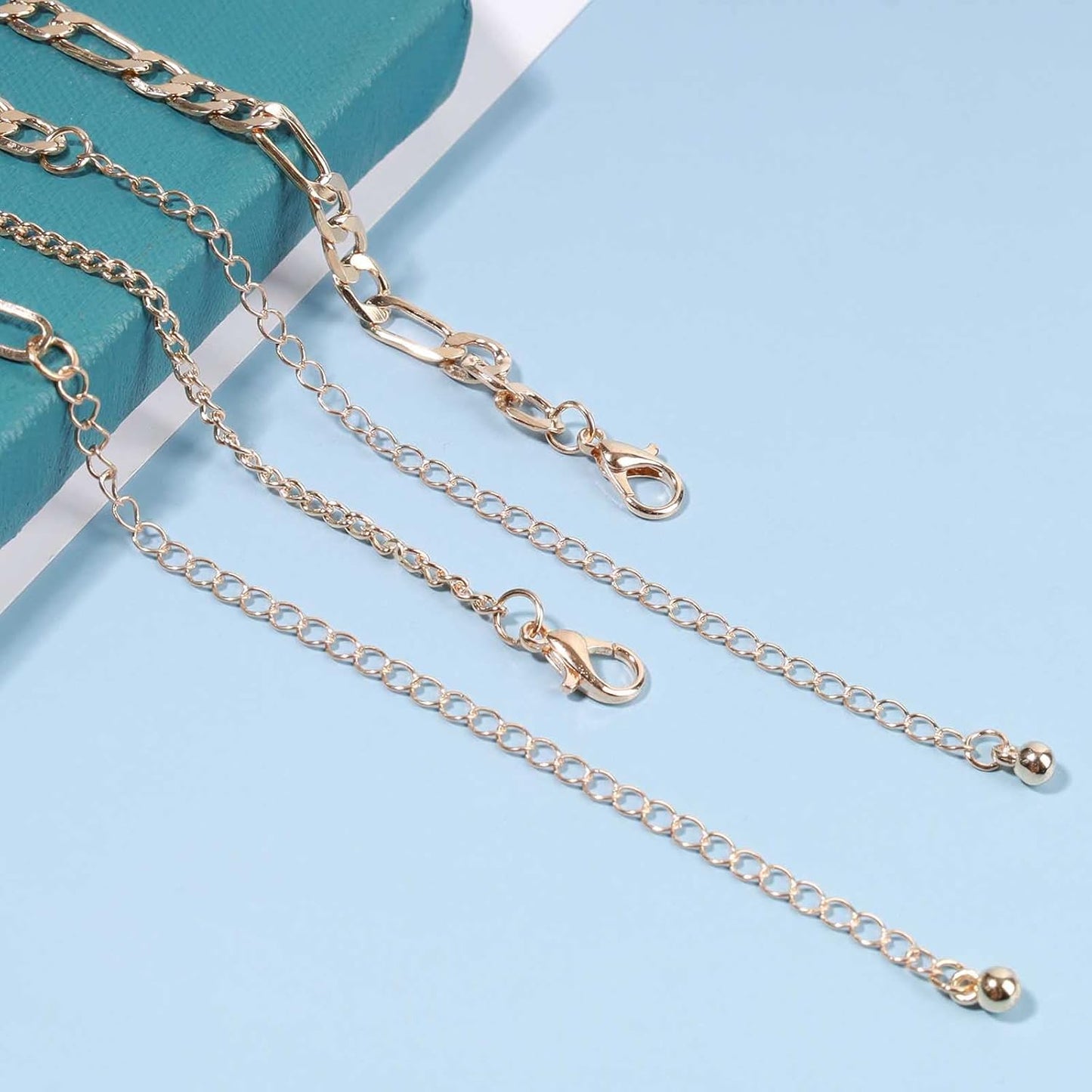 Vintage Layered Cross Necklace Choker Gold Cross Pendant Necklace Figaro Chain Necklace Layering Chunky Chain Choker Necklace Religious Jewelry for Women and Girls