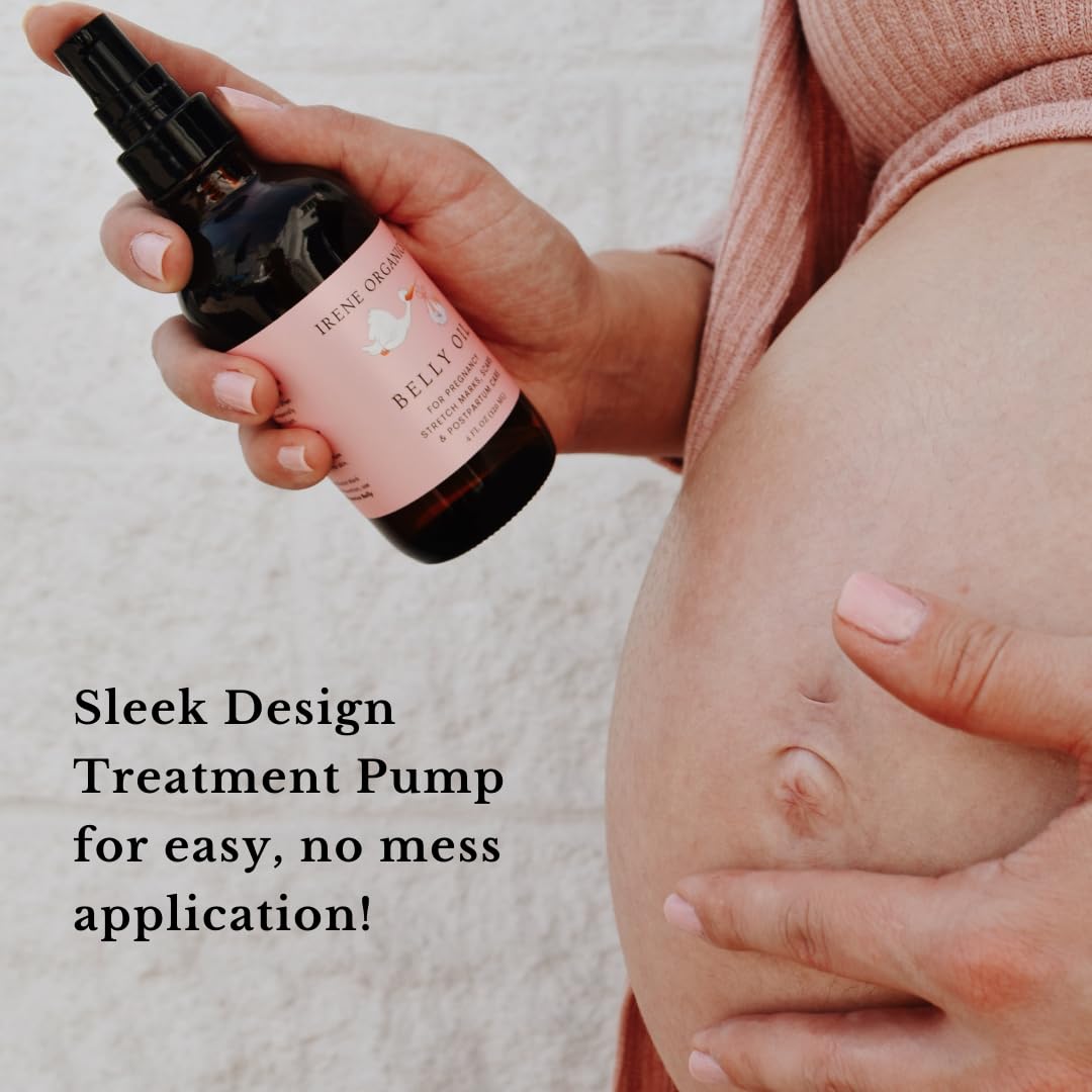 Organic Belly Oil for Pregnancy Stretch Mark Prevention and Treatment Award Winning Anti Stretch Mark Tummy Oil For Pregnancy and Postpartum - Hydrating Bump Oil (Belly Oil)
