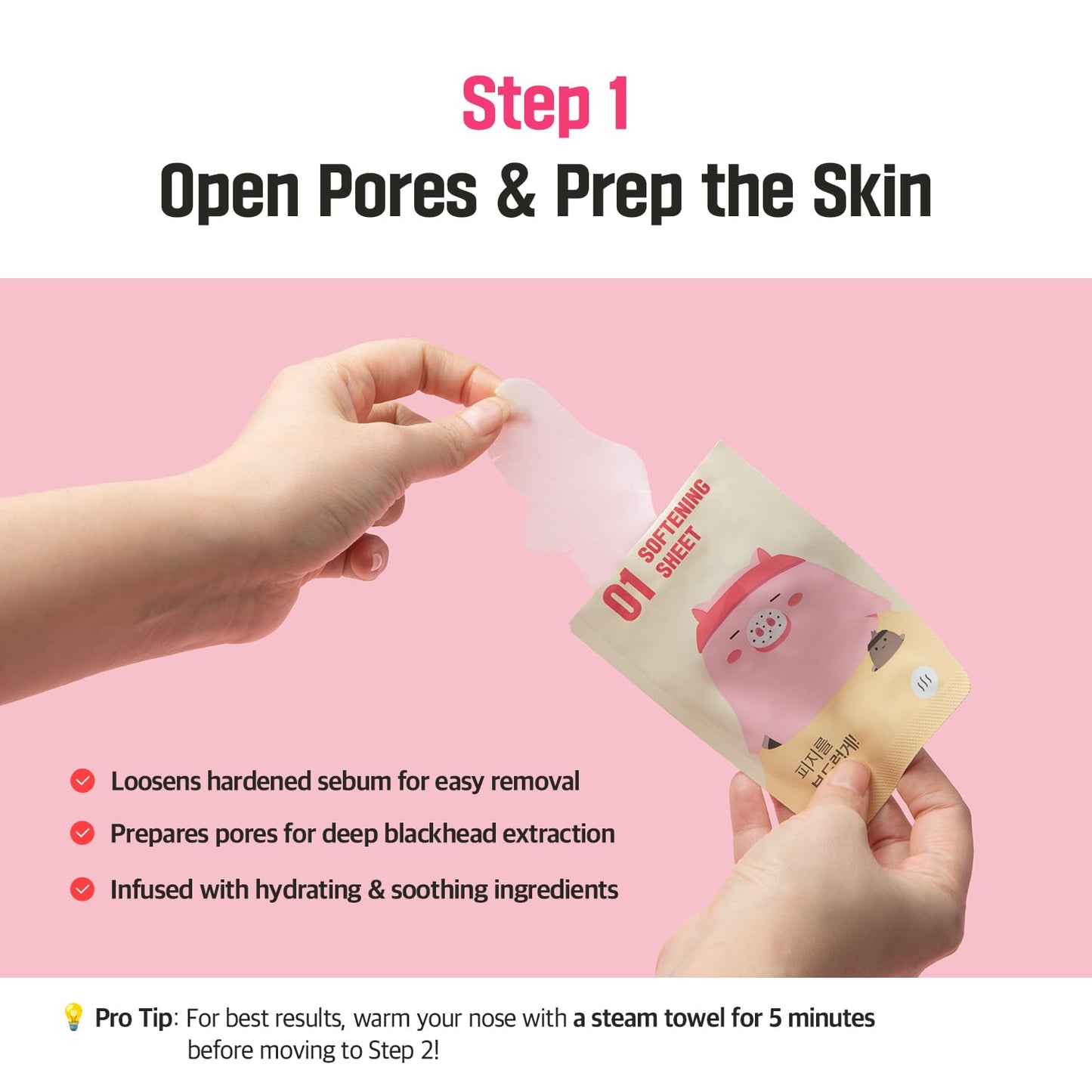 3-Step Blackhead Remover Nose Strips | Korean Skincare | Instant Blackhead & Clogged Pore Removal | Deep Cleansing, Sebum Control & Pore Tightening with Hydrolyzed Collagen | (3 Count)