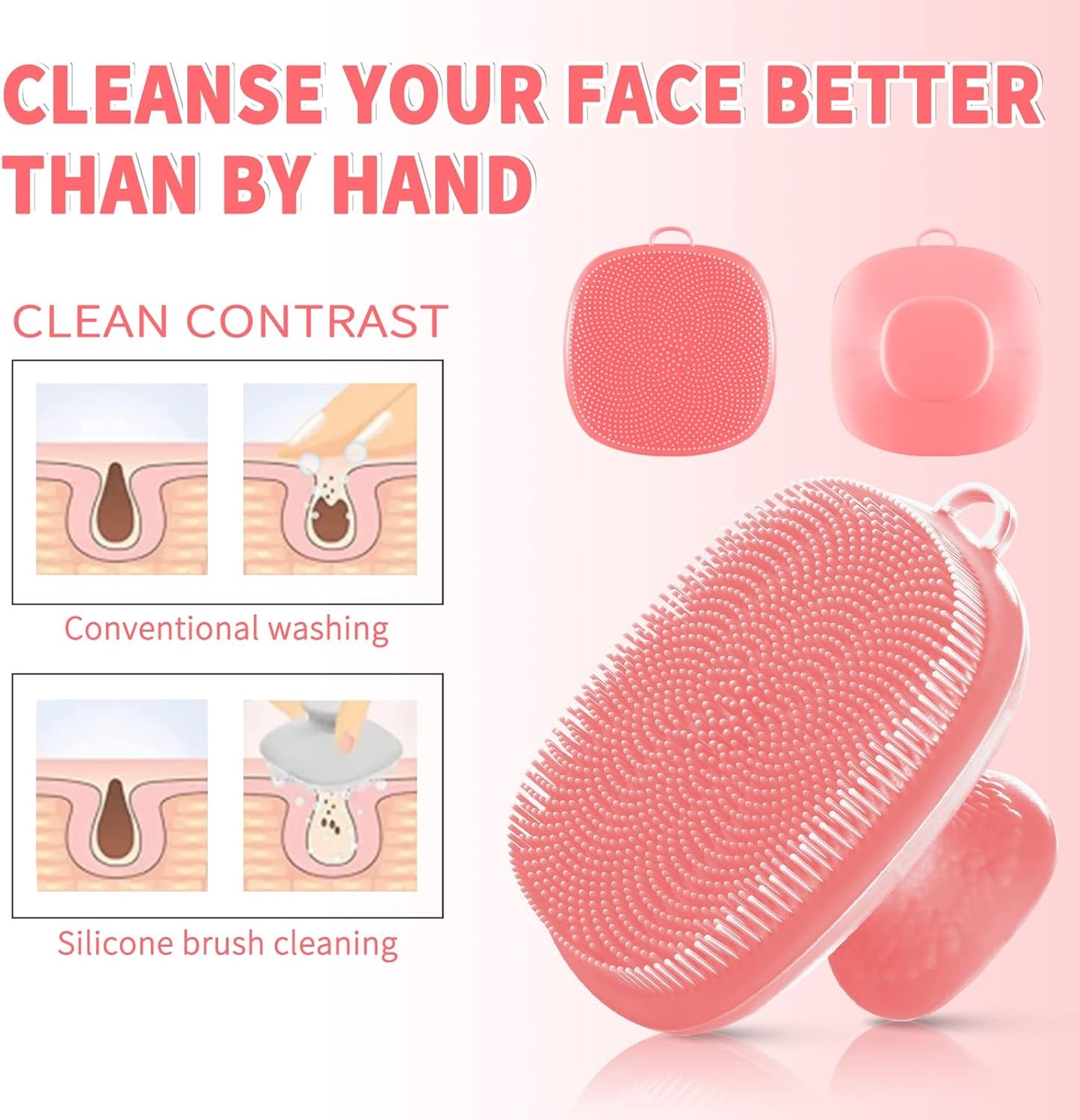 VWMYQ Silicone face Scrubber for Women Facial Cleansing Brush Silicone Face Wash Brush Manual Waterproof Cleansing Skin Care Face Brushes for Cleansing and Exfoliating
