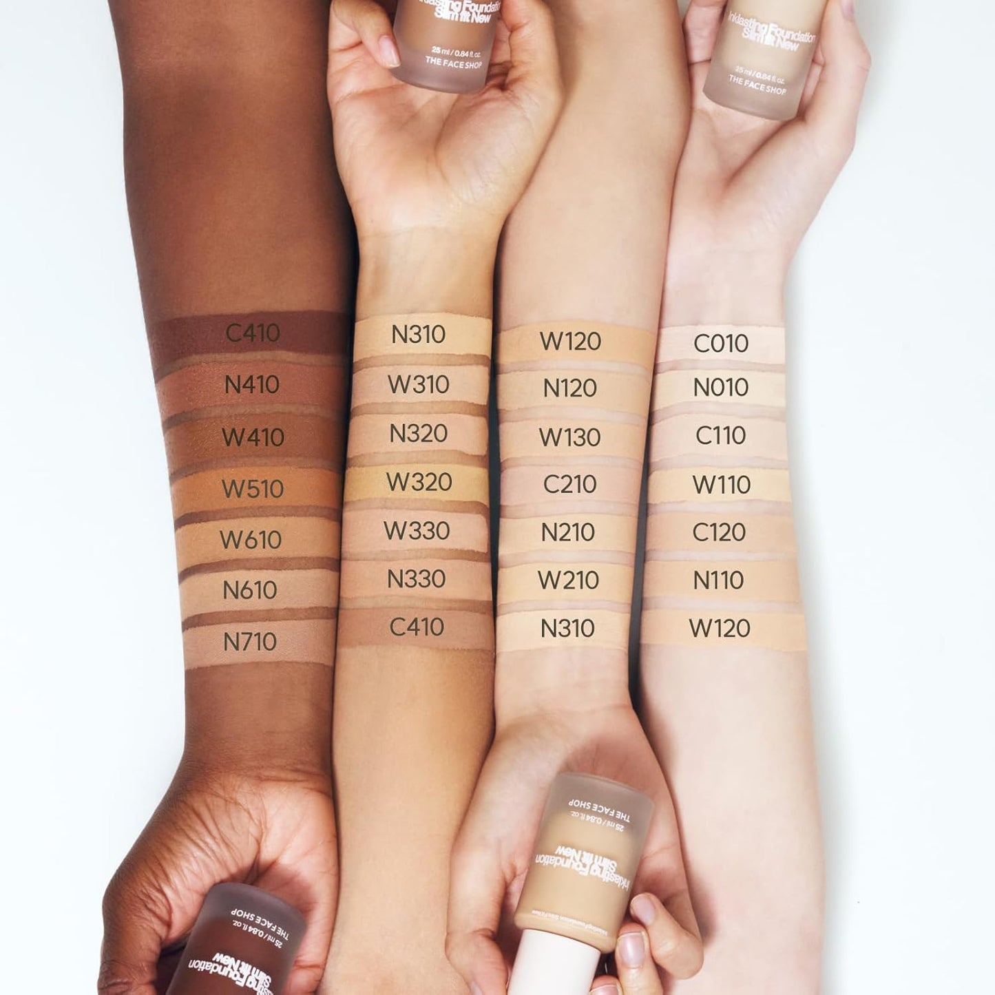 THE FACE SHOP Ink Lasting Liquid Foundation, Full Coverage, 72‑Hour Wear Semi‑Matte Finish, Makeup with Bakuchiol, N110 Buttercream, 0.84 Fl. Oz.