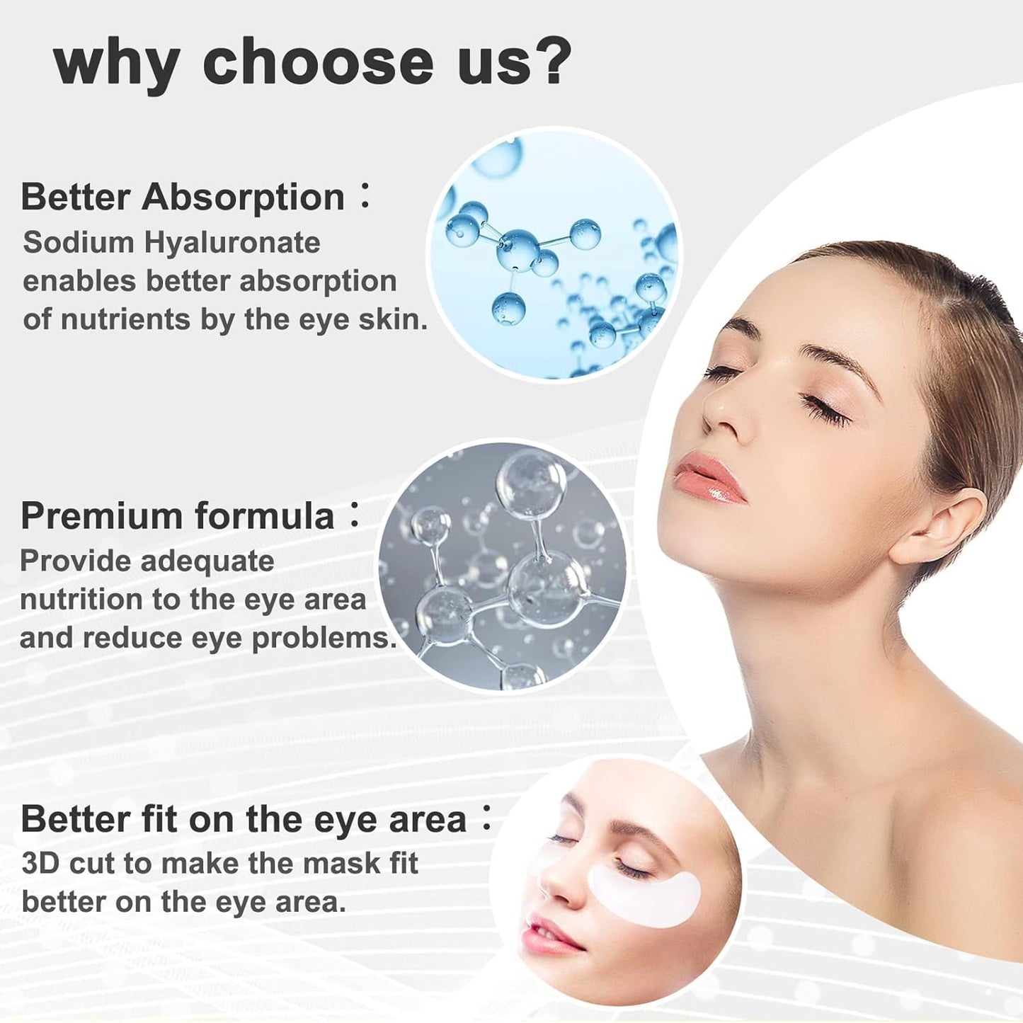 Permotary 30 Pairs Gel Collagen Eye Pads,Crystal Collagen Under Eye Mask for Moisturizing,Reducing Fine Lines&Dark Circles& Puffy Eyes Under Eye Patch for Women Men, White