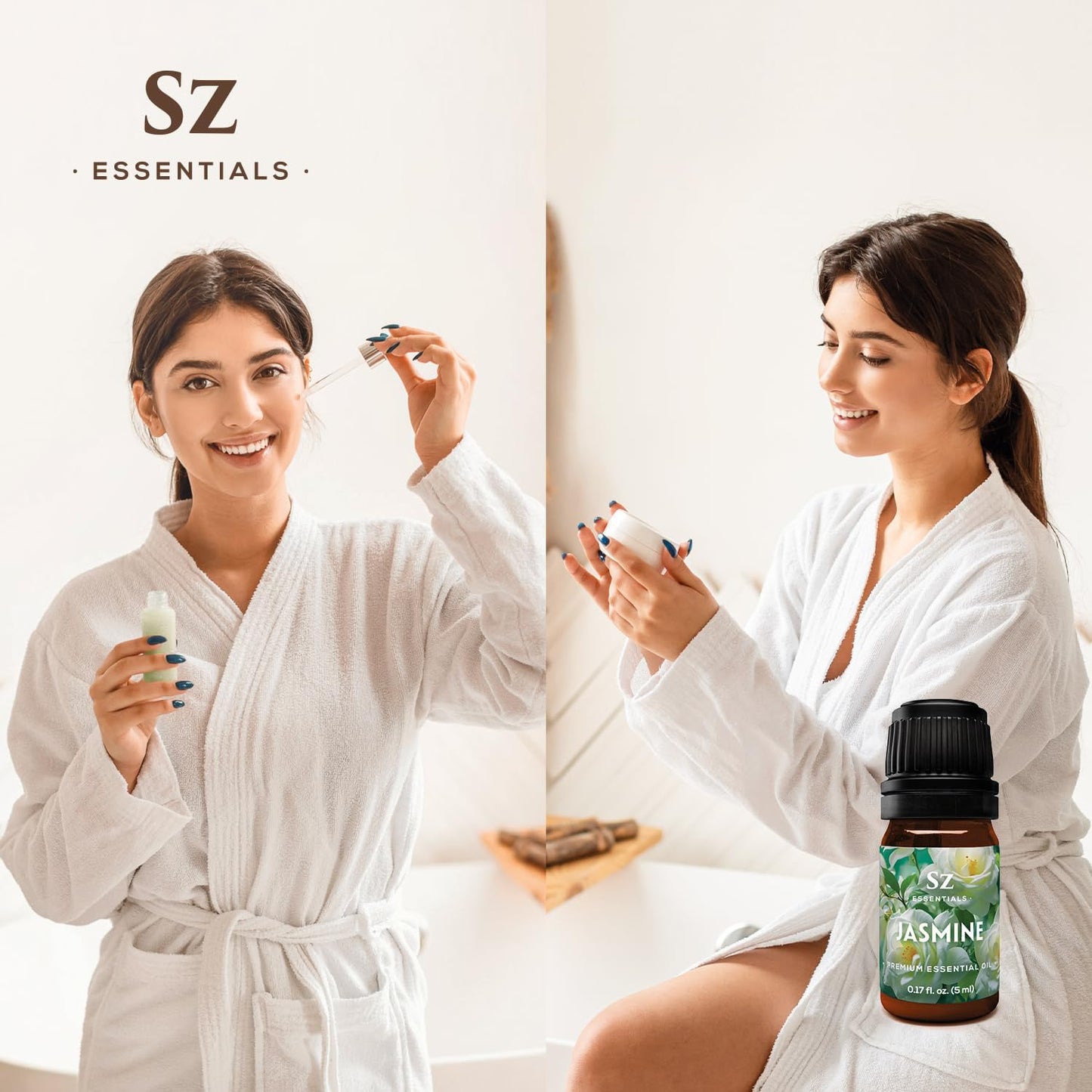 Jasmine Absolute Essential Oil – 100% Pure & Undiluted – 4 Jasminum Species – Divine Floral & Exotic Scent! – Aromatherapy & Natural Perfumery - Therapeutic Grade & Vegan – 0.17oz (5mL)