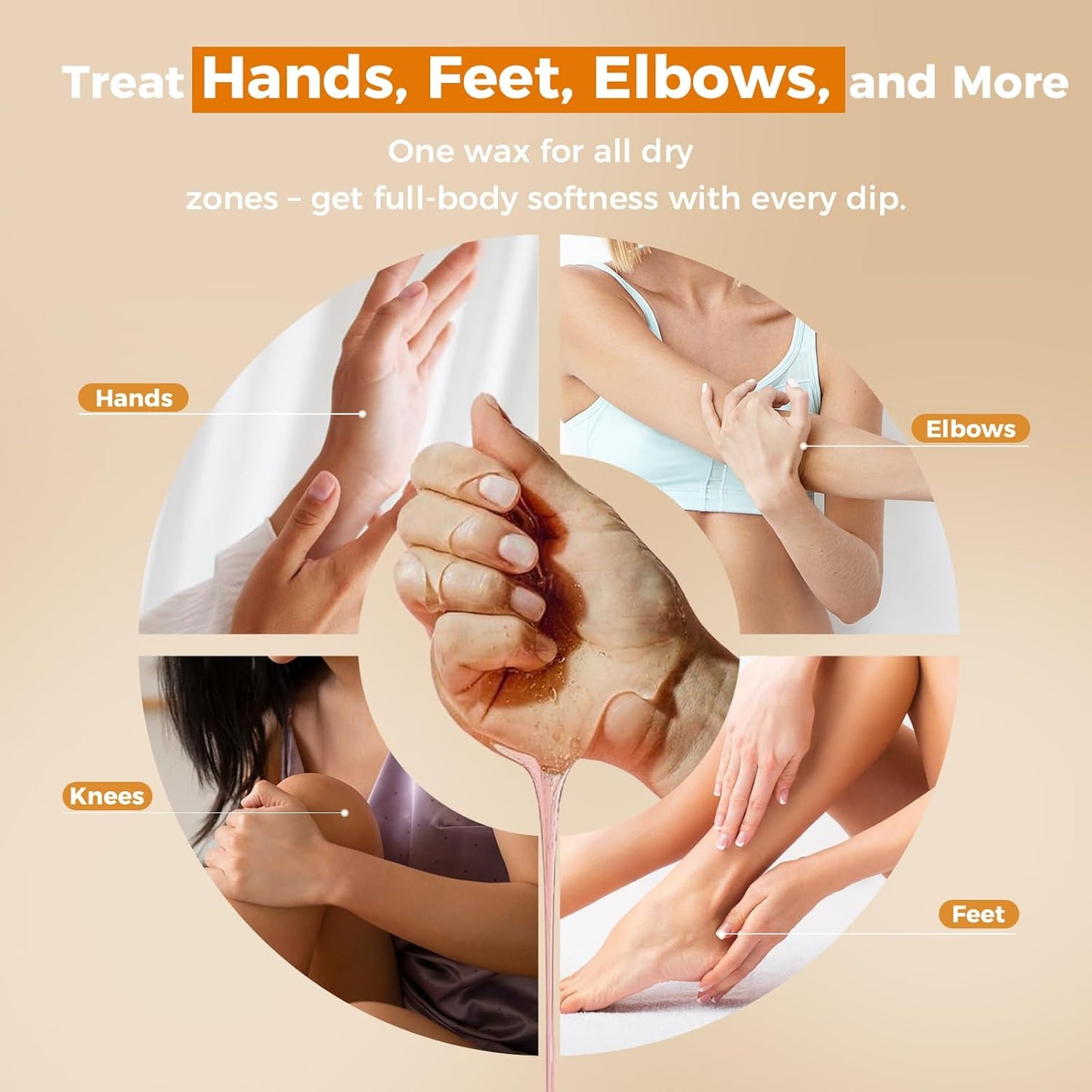 Paraffin Wax Refills 10 Packs Unscented for Paraffin Wax Bath Machine - for Dry Cracked Skin on Hands, Feet, Elbows - Moisturizing Hydration to Relieve Stiff Muscles & Joints