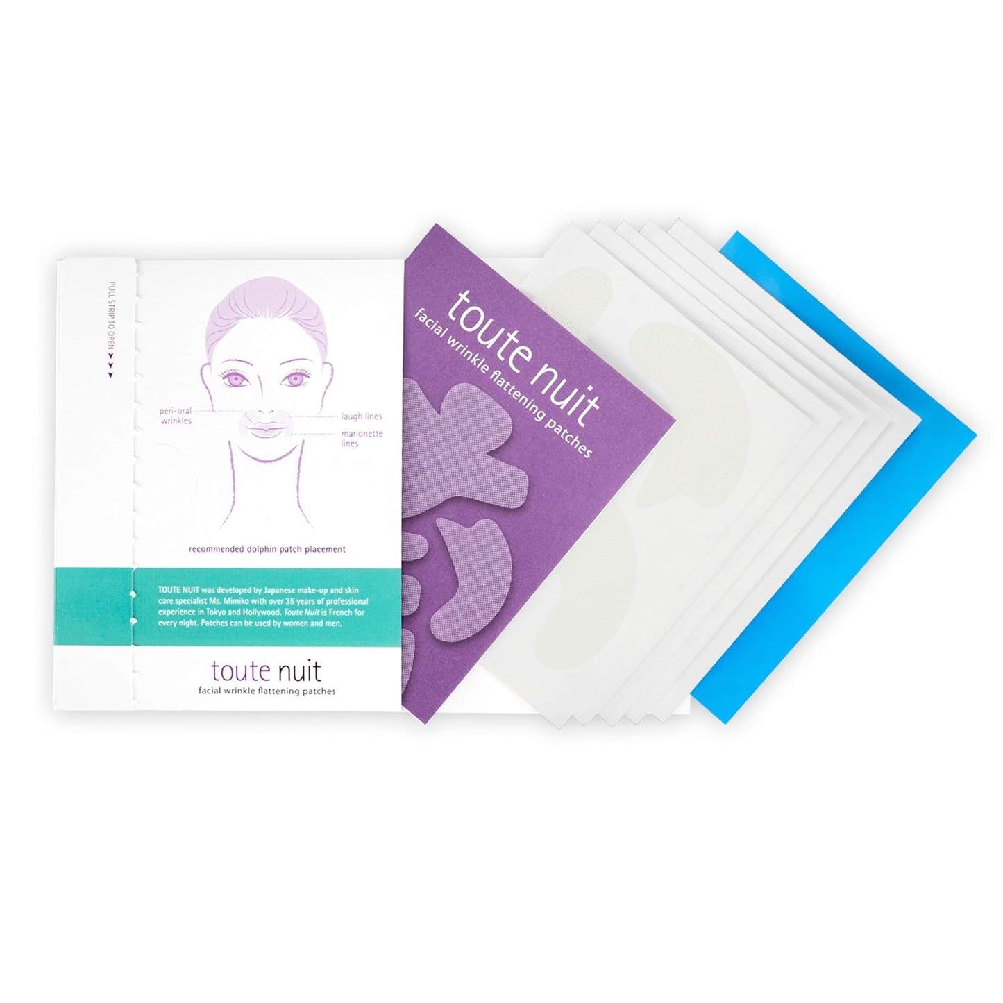 Toute Nuit Wrinkle Patches – Dolphin – Face Tape for Around the Mouth – Hypoallergenic Anti Wrinkle Patches – 20 Count, Made in USA