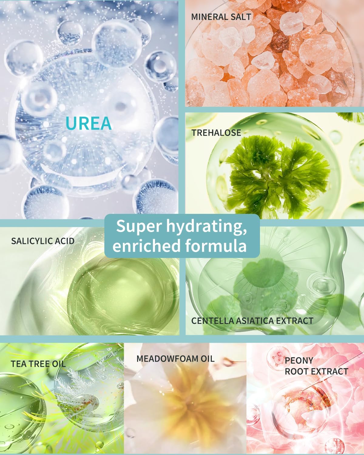 VTS Self Care Kit - Includes Moisturizing Heel Socks, Hand & Foot Oil, Salt Scrubs, Serum, Urea Cream 40 Percent - Hand Care Set, Foot Pedicure Kit for Dry Cracked Heels Feet Knees Elbows Hands