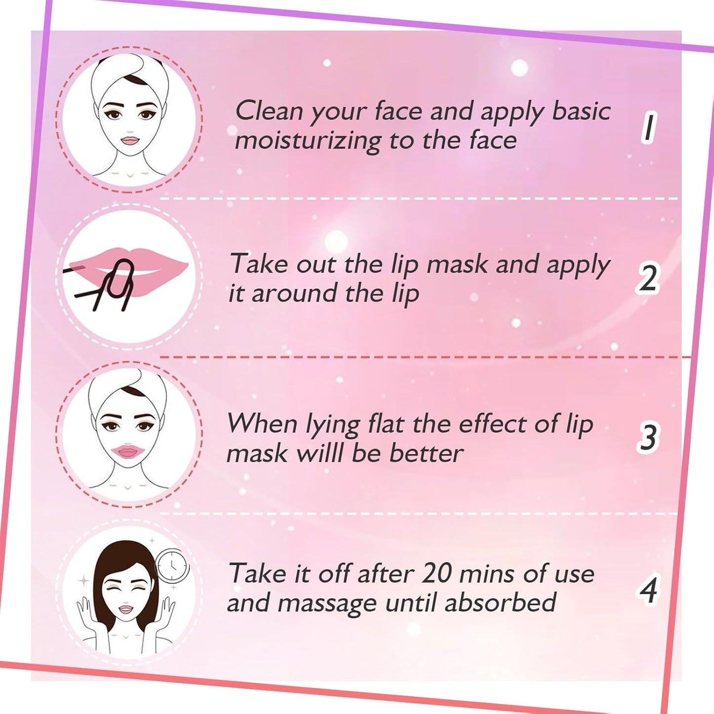 Adofect 30 Pieces Collagen Crystal Lip Masks,Pink Lip Patches& Moisturizers Collagen Lip Pads Great for Hydrating Skin, Anti Chapped & Anti-Aging and Plump Your Lips,Pink