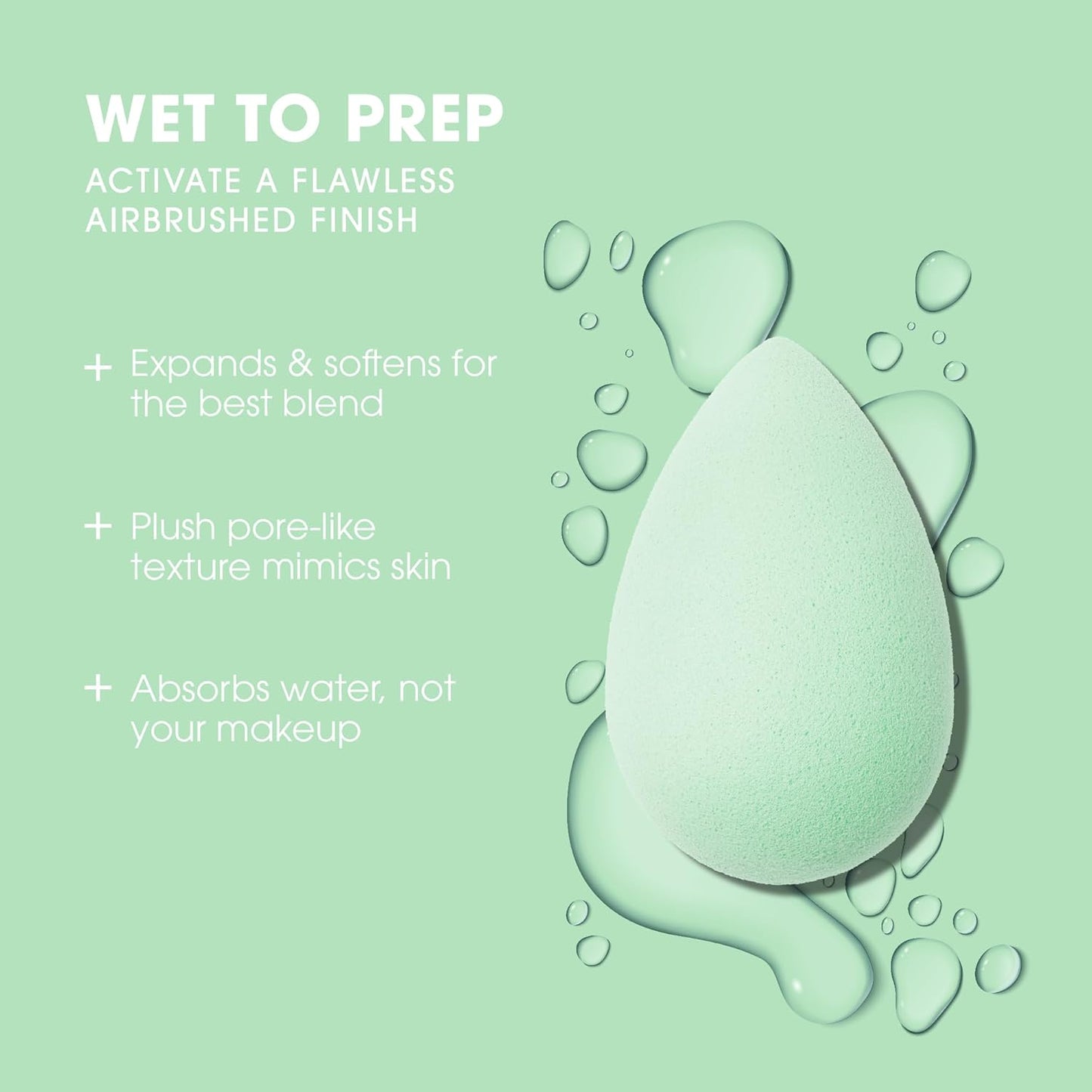 Beautyblender® | Mint Beauty Blender Makeup Sponge, Super-Soft Foam Easily Blends Foundations, Powders & Creams, Made in USA, Reusable, Washable, Streak Free Application, Vegan, Cruelty Free
