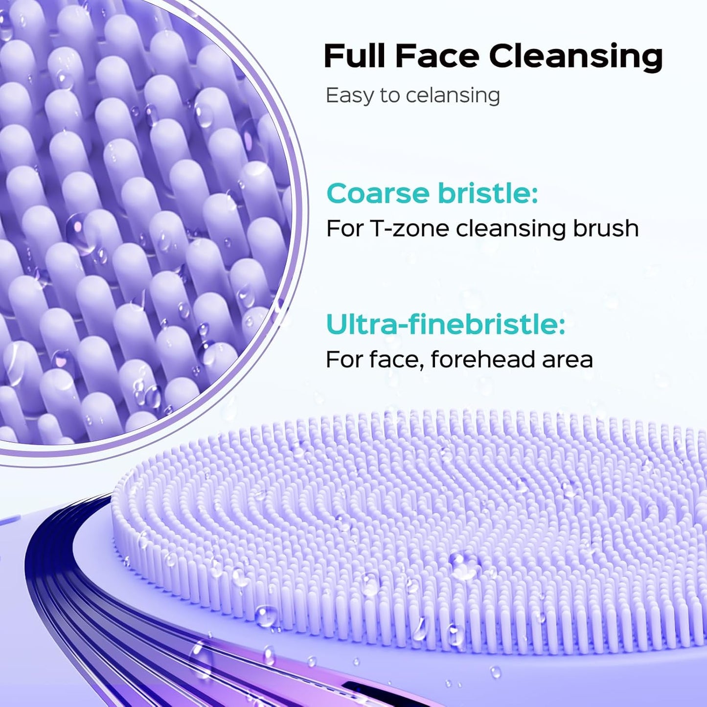 COSLUS Facial Cleansing Brush Face Scrubber : Silicone Waterproof Rechargeable Face Wash Brush, 5 Cleansing Modes, Electric Deep Cleaning for Men & Women, Removing Blackhead, Exfoliating, Massaging