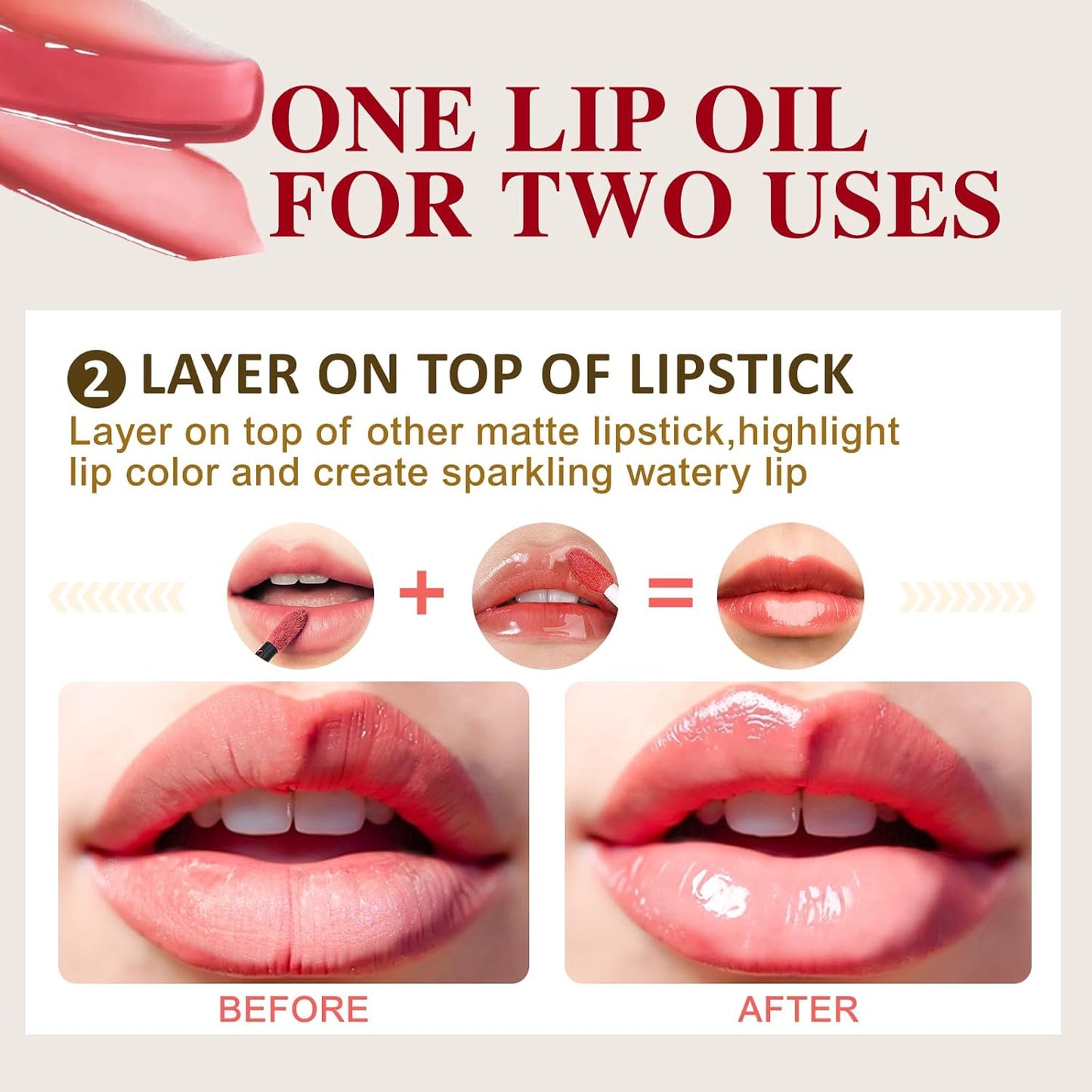 Dmsky Hydrating Lip Gloss Set 6 Pack, Tinted Lip Oil For A High-shine Finish, Nourishing Lip Plumper Gloss with Vitamin E, Non-Sticky and Vegan Color Lip Glow Oil