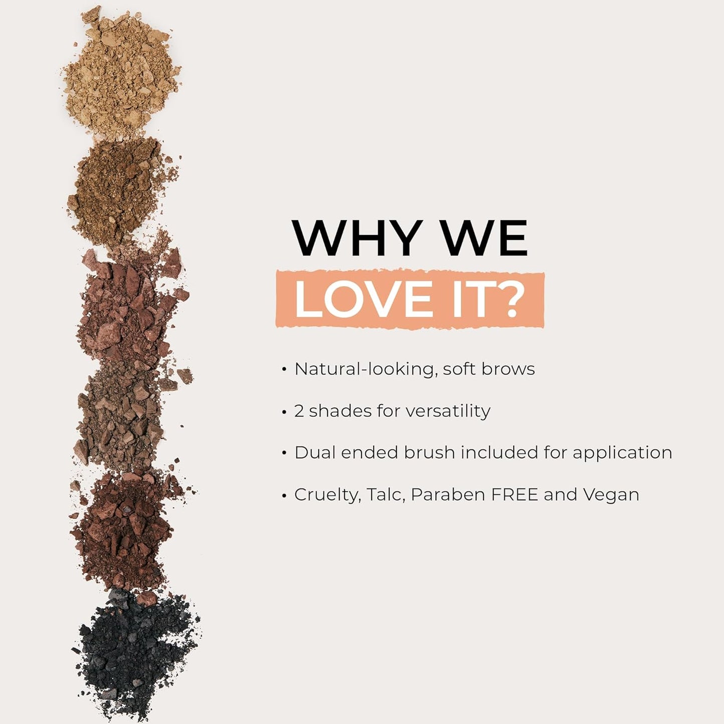 Soft Brow Define & Fill Powder Duo, Includes Dual ended Brush, Vegan and Cruelty Free (Brunette)