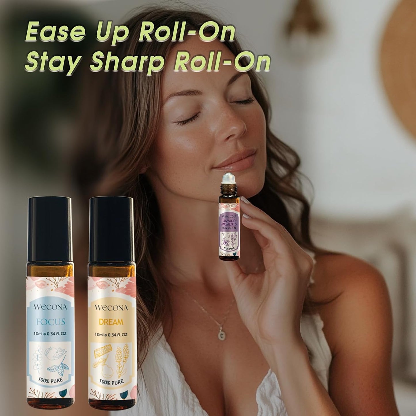 Aromatherapy Essential Oil Roll-On Set โ 6x10ml Essential Oil Blends with Roller Bottles, Portable Essential Oils for Diffusers for Home,Relaxing Gift for Women & Men