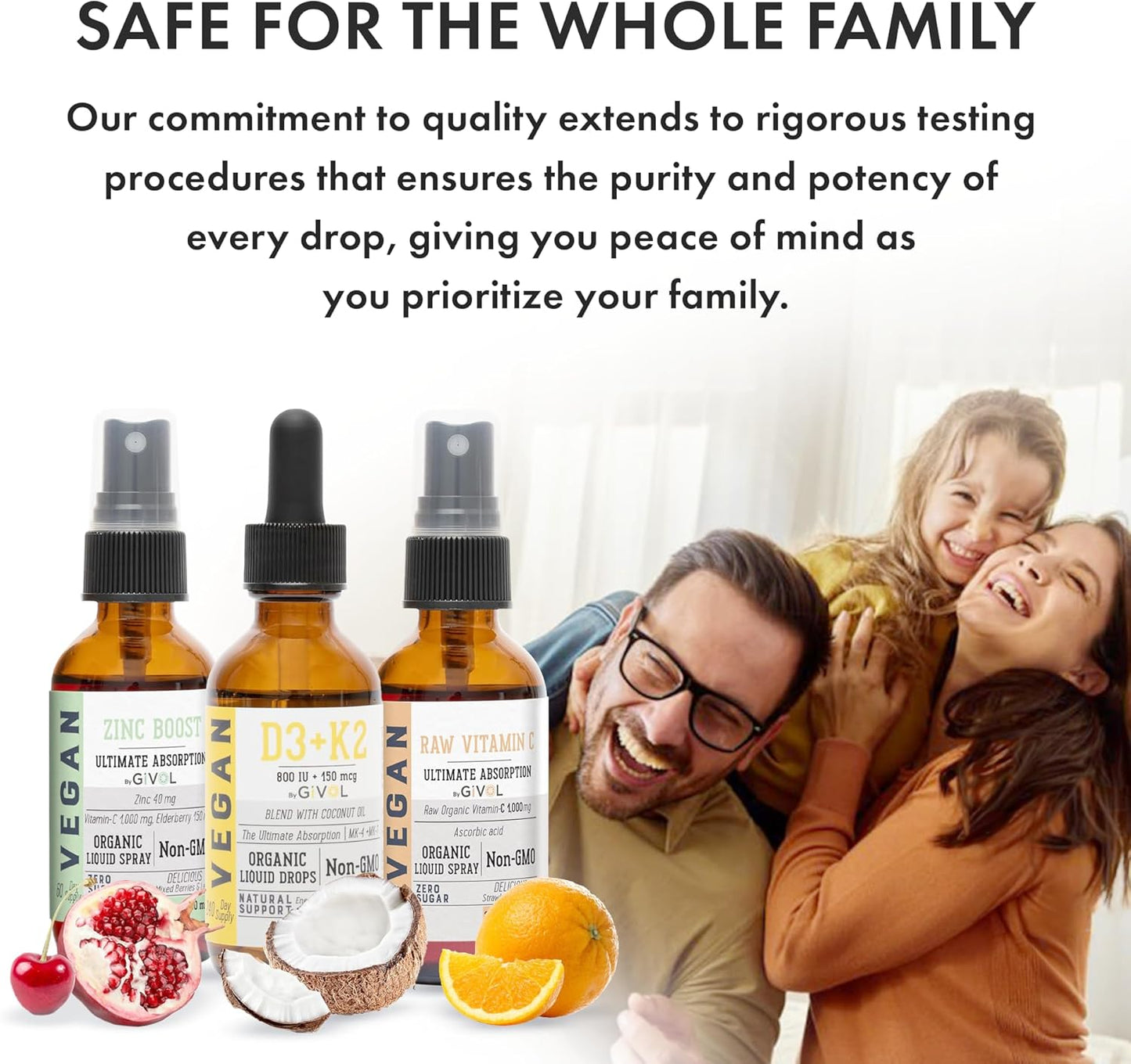 Immunity Support Pack - Raw Vitamin C, D3 & K2 Liquid, Zinc Picolinate - Premium Heart Health Vitamins w/Essential Minerals, Antioxidant Properties, & Cardiovascular Benefits - 180 Days Supply