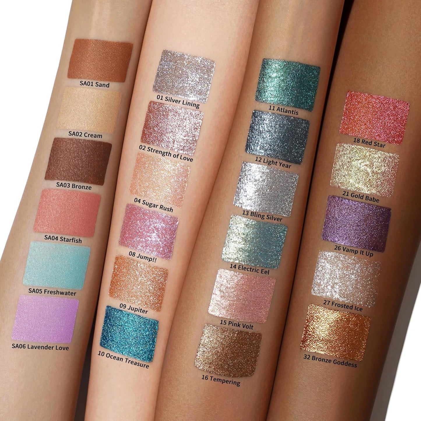 Oulac Eyeshadow Liquid Eyeshadow Multi-Usage Liquid Glitter Eyeshadow&Eyeliner Highly Pigmented, One-Swipe Coverage Long-Lasting with No Creasing Formula Vegan&Cruelty-Free 04