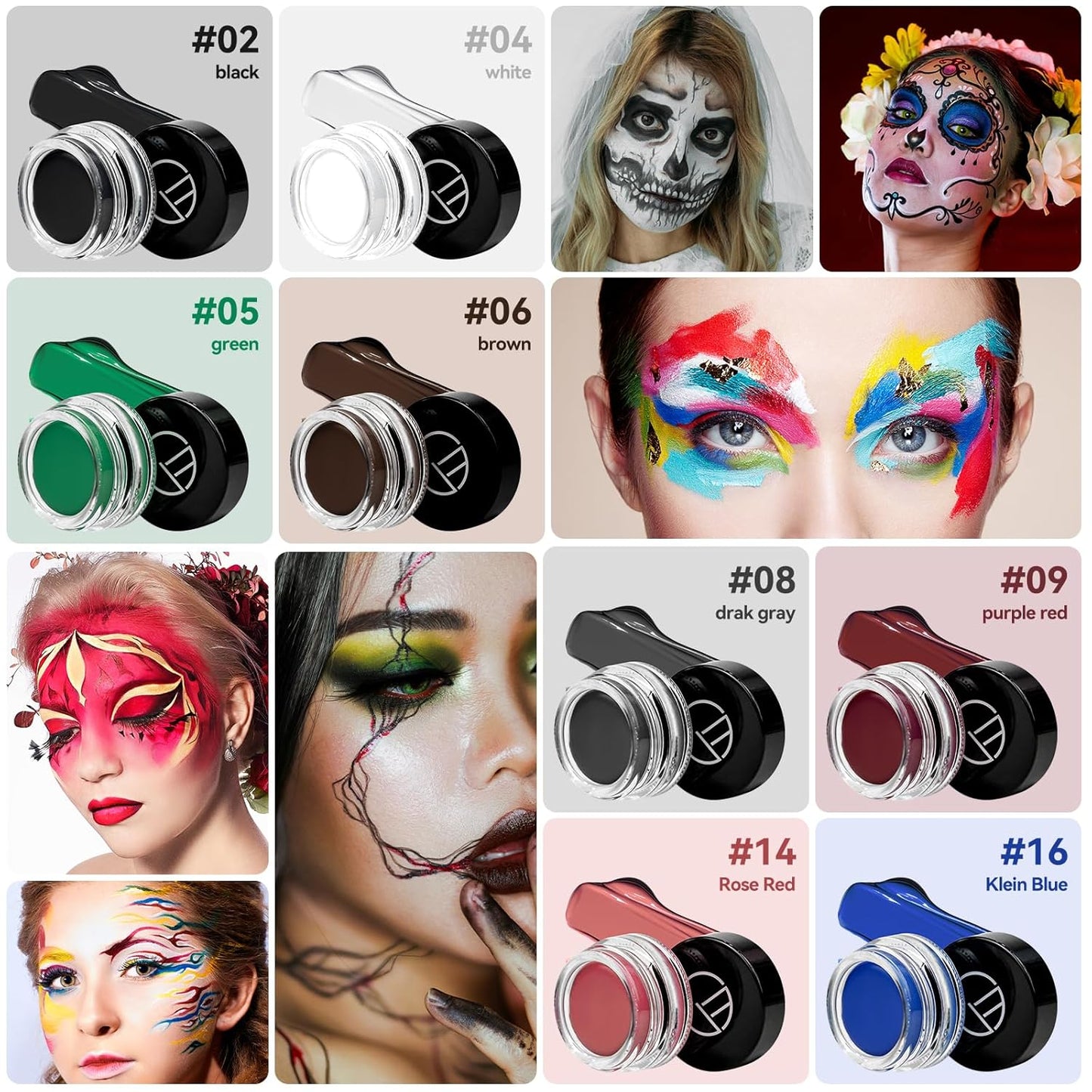 Eyeliner Gel Set,Long Lasting Waterproof With 5.51 IN Long Eyeliner Brush,High-Intensity Pigments Smudge-Proof Eye Liner Makeup Creamy Gel 5G-Rose Red