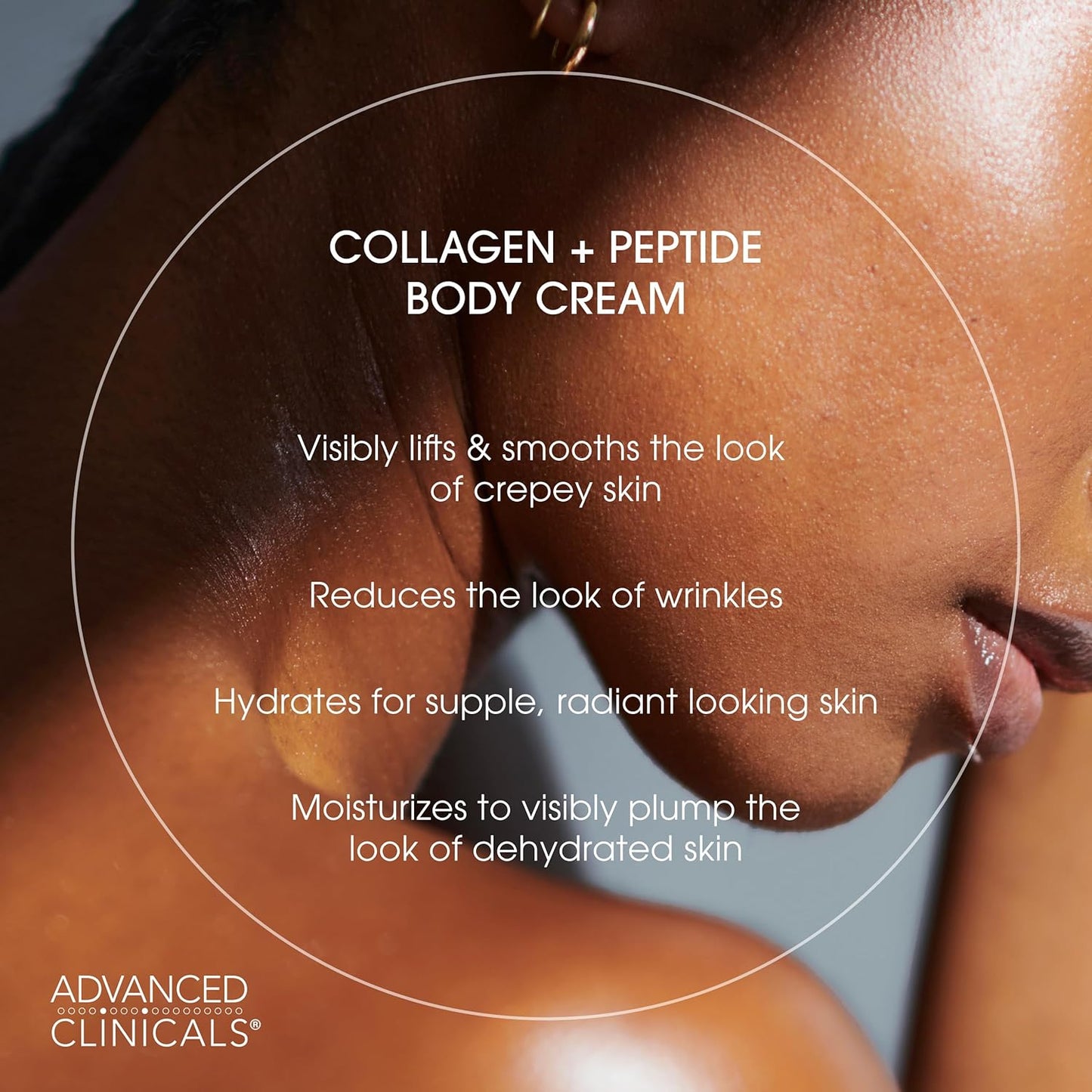 Advanced Clinicals Collagen Peptides Body Lotion & Face Moisturizer | Peptide Infused Collagen Lotion For Women & Men Helps Improve Look Of Crepe Skin, Wrinkles, & Uneven Dry Skin Texture, 2-Pack