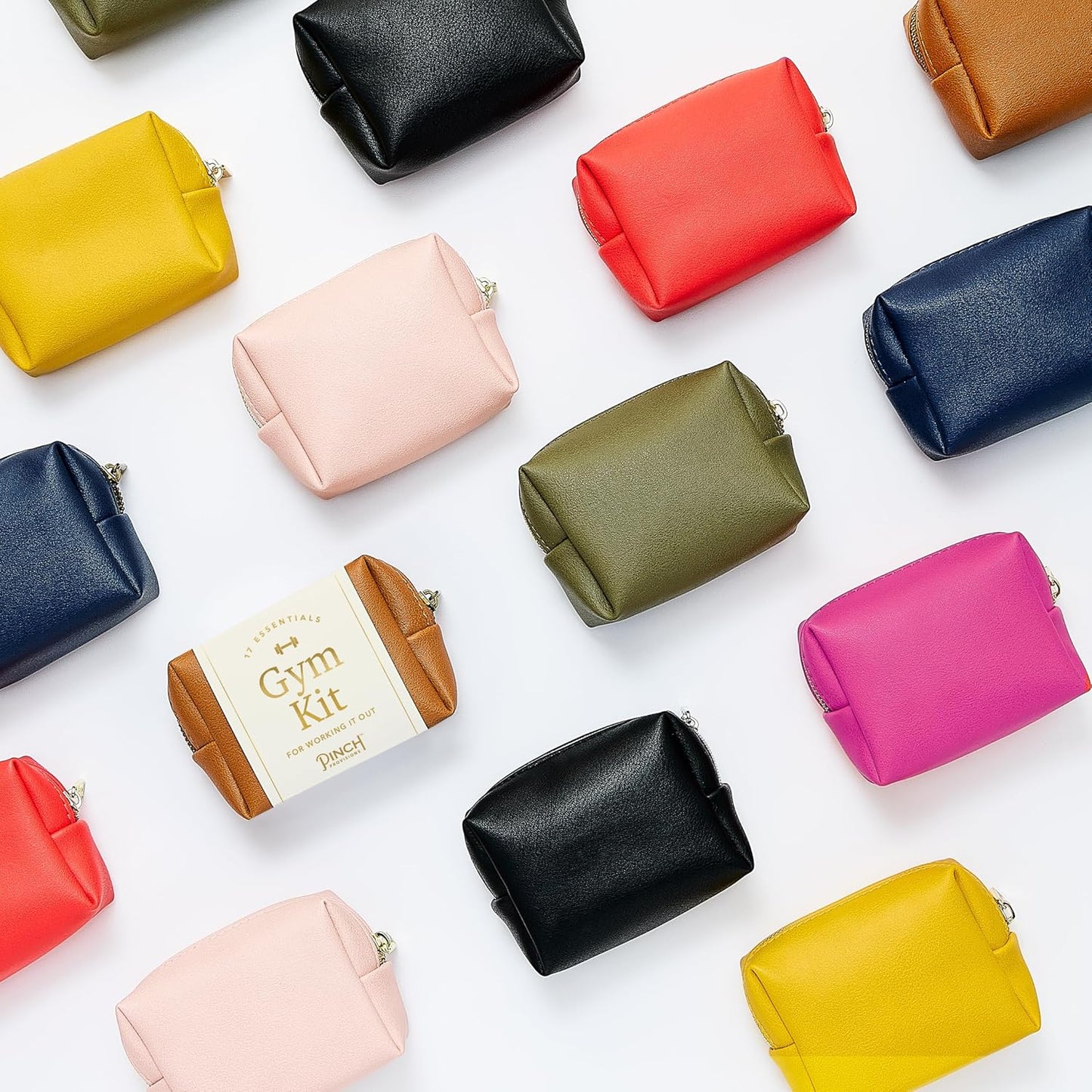 Pinch Provisions Gym Kit, includes 15 Personal Care Essentials for Wellness & Beauty, Perfect for Gifts, Gym Bags, Duffle Bags & Lockers (Mustard)