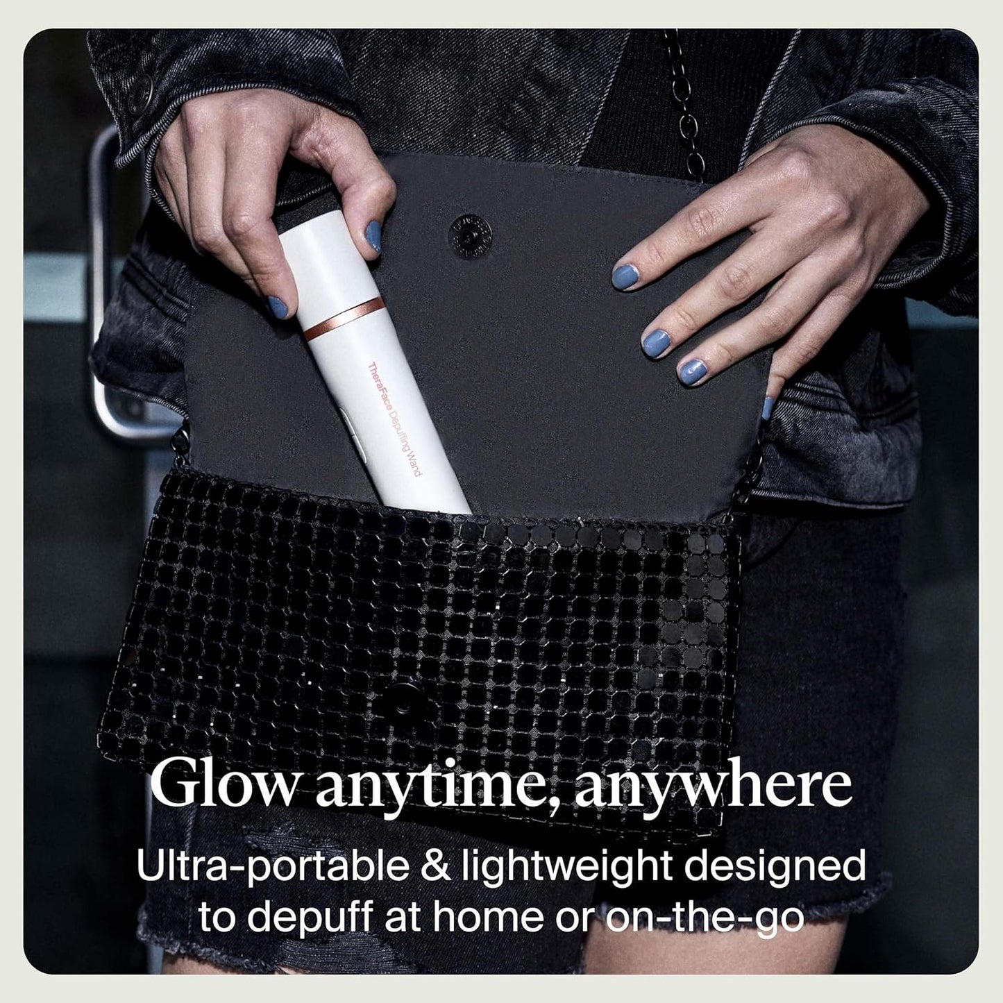 Therabody TheraFace Depuffing Wand – Cold and Heat Skincare Treatment to Depuff and Glow; Beauty Wand, Face Roller and Eye Massager for Eye Puffiness, Dark Circles and Skin Radiance (White)