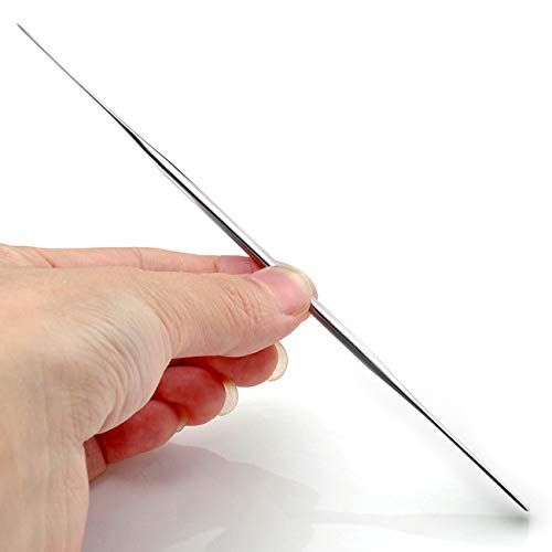 5Pcs Makeup Spatula tool metal Set Professional Beauty Stainless Steel Cosmetics Mixer Long Metal Spatula Depotting Mixing Tool (#1+#2)