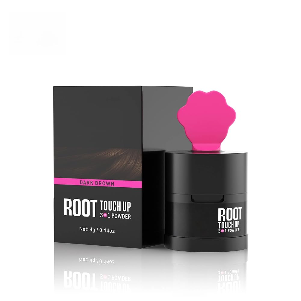 Gowwim Hairline Powder 2.0, Waterproof and Sweatproof Root Touch up Hair Color Temporary Grey Hair Coverage Touch up Hairline Powder for Women & Men Dark Brown