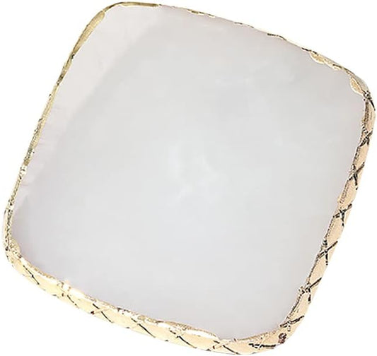 Square Nail Art Palette Painting Makeup Palette Tray Cosmetic Nail Gel Polish Colors Mixing Pallet White