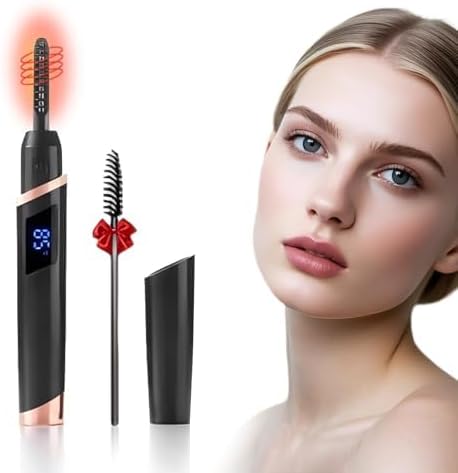 Heated Eyelash Curlers - Rechargeable Electric Eyelash Curler with 4 Heat Settings,Long-Lasting Curling Tool Includes Eyelash Brush,LED Display,Best for Women's Makeup (Black)