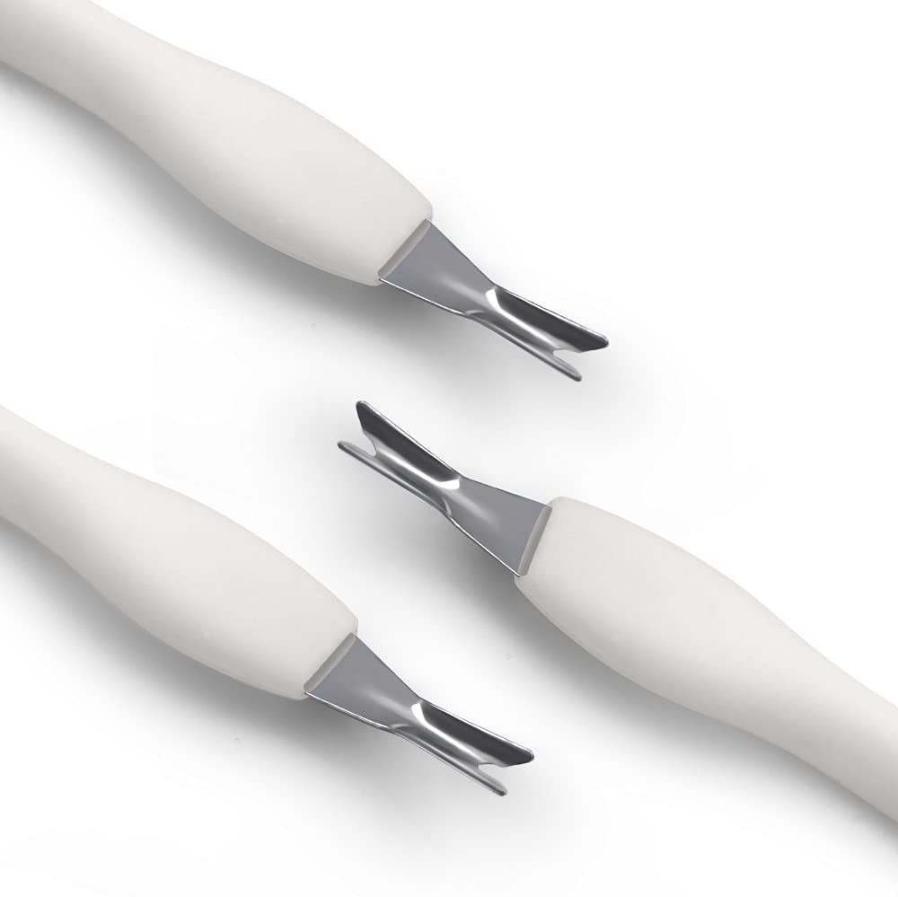 IVON Cuticle Trimmer with Pusher, 3pcs Rubber Tip Cuticle Tool for Nail Art