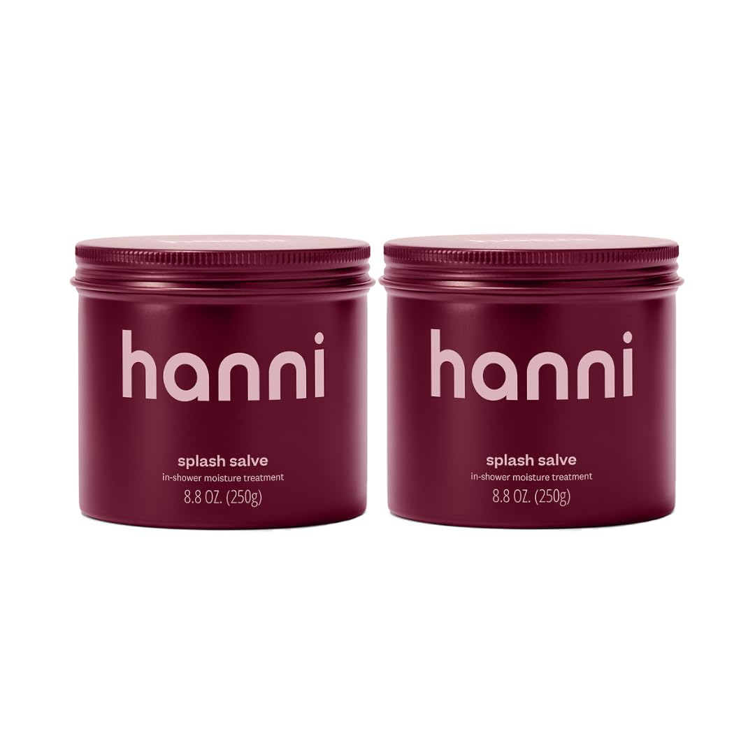 HANNI Splash Salve Body Mask, In-Shower Moisturizer with Coconut, Jojoba, Shea Butter & Glycerin, Deep Conditioning for All Skin Types, 250 mL / 8.8 oz (2 Pack)