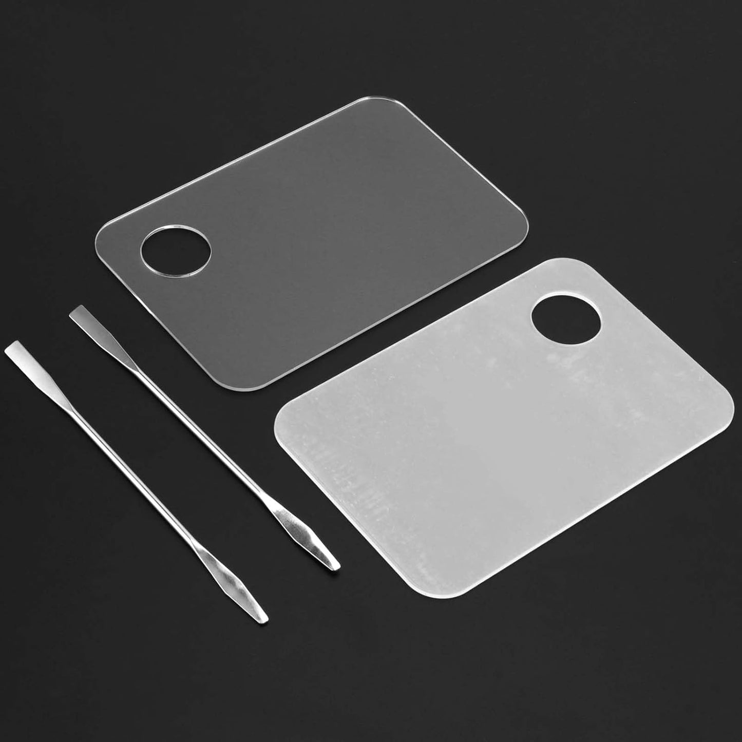 6 PCS Acrylic Makeup Palette, Clear Makeup Palette Mixer with Spatula, Makeup Palette Mixer Tray for Painting, Makeup and Art Craft