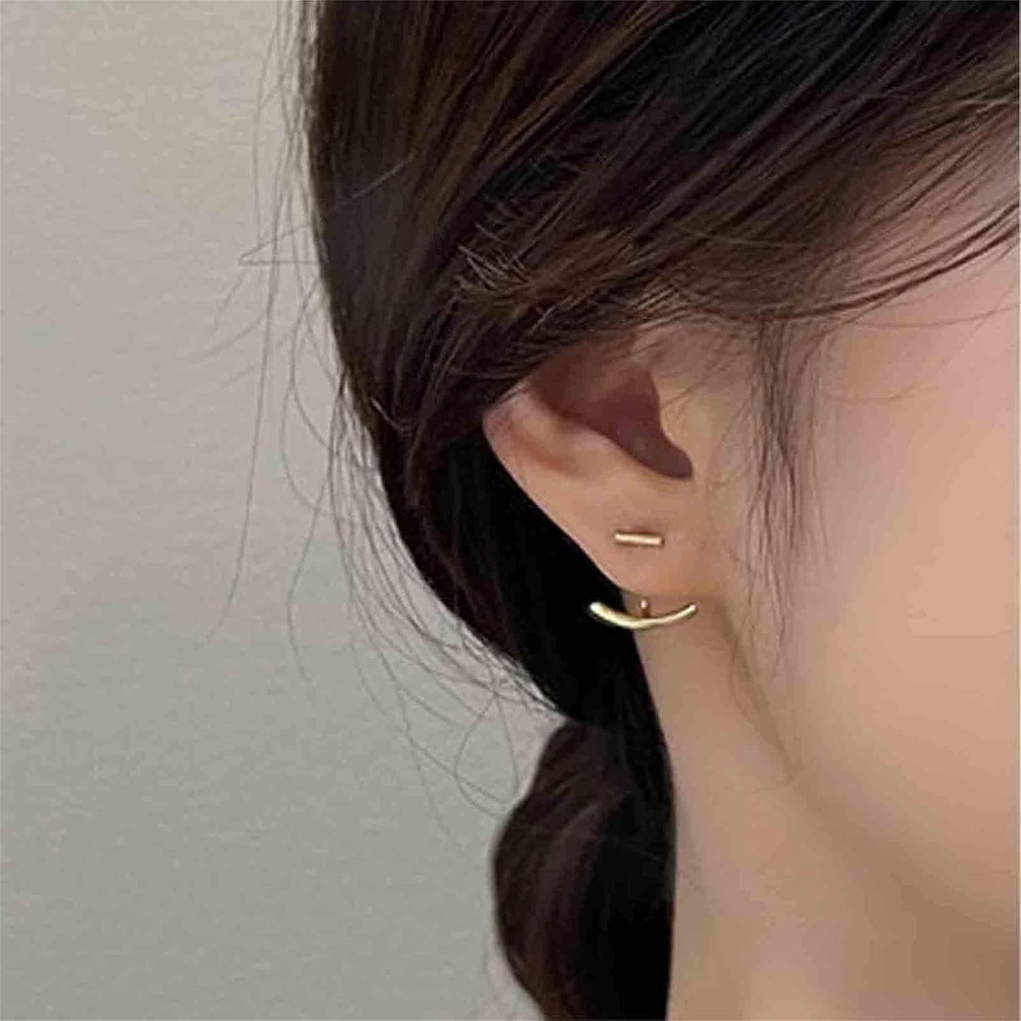 Boho Bar Ear Jacket Earrings Gold Stick Studs Earrings Minimalist Geometric Earrings Bar Ear Crawlers Earrings Jewelry for Women and Girls