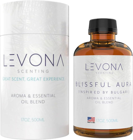 Levona Scent Essential Oils for Diffuser: Blissful Aura with Notes of Amber, Musk & Jasmine - Home Luxury Scents for Hotel - Fragrance Oil - 500 Ml Essential Oil
