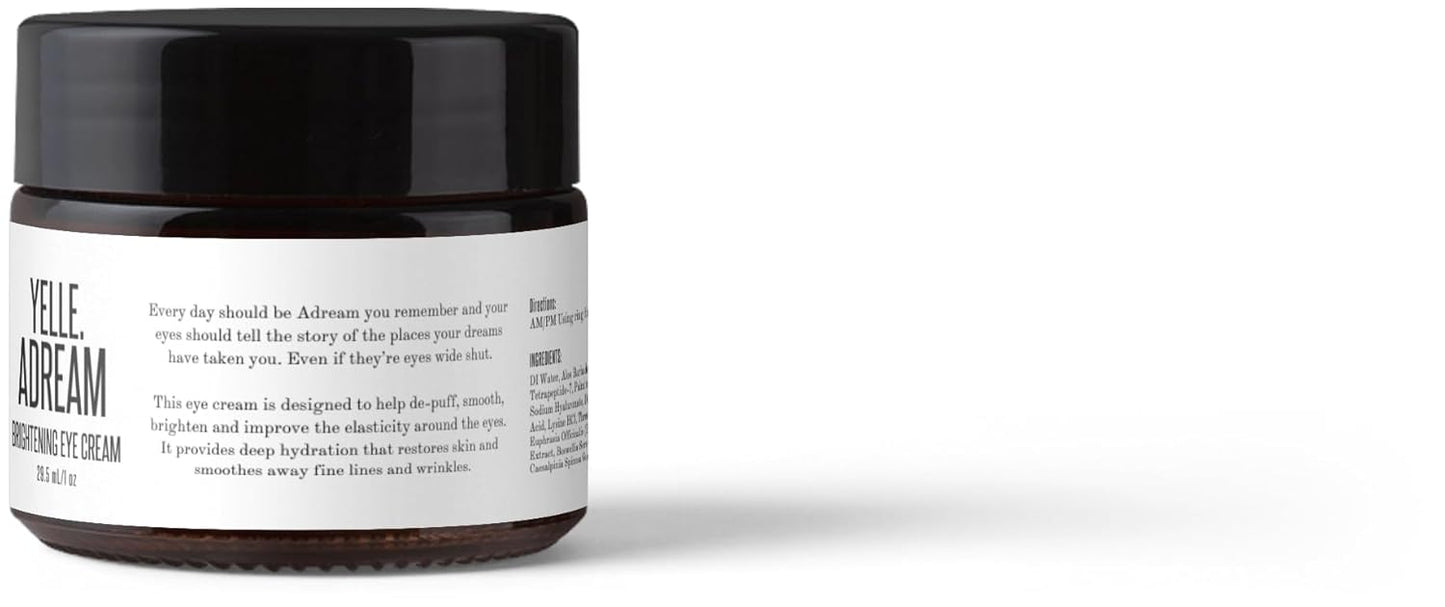 Yelle. Skincare – A-Dream Brightening Eye Cream – Plant-Based Eye Cream for Smoothing, Brightening, and Firming the Under-Eye Area – 1oz Jar