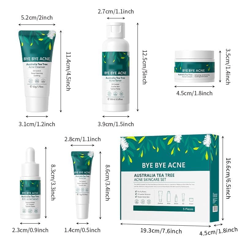 Vitamin C 5-Piece Skincare Set with Cleanser, Toner, Serum, Eye Cream and Face Cream for Skin Brightening skin care set skincare gift set skin care set for Unisex Adult (skincare kit)