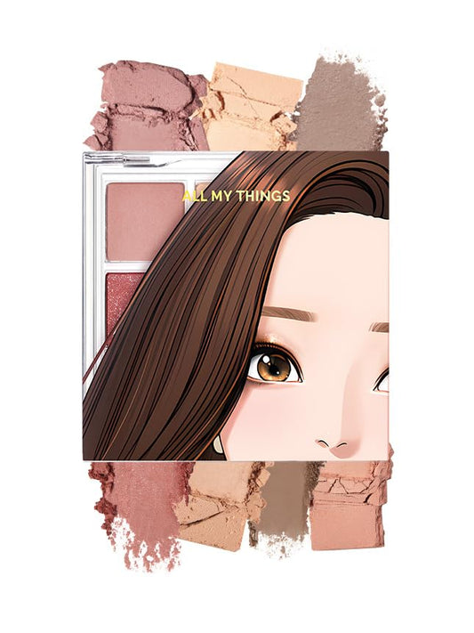 AMTS True Beauty Dear Rose Eyeshadow Palette, Matte Shimmer Glitter Highly Pigmented, Long Lasting, Cheek blush, K Beauty, Korean makeup