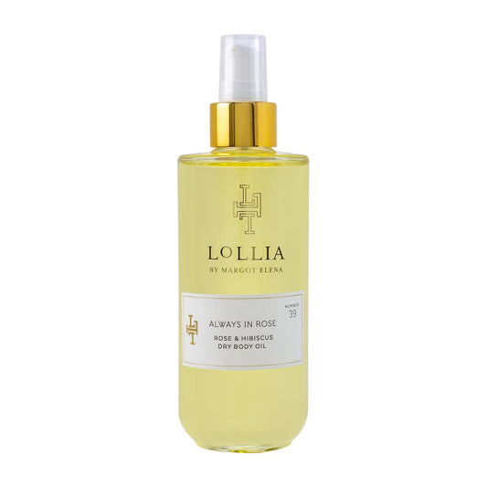 LOLLIA Always in Rose Dry Body Oil, 6.8 Fl. Oz. – Rose & Hibiscus – Women’s, Scented, Moisturizing, Dry Body Oil for Women, For All Skin Types
