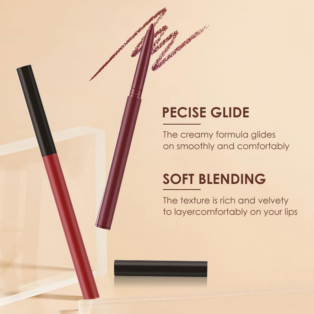BestLand 6Pcs Matte Liquid Lipstick + Lip Liner Pens Set, One Step Lips Makeup Kits Pigment Velvety Nude Lip Stain Waterproof Long Wear Lip Gloss Make up Gift Set (Classic Allure Set)