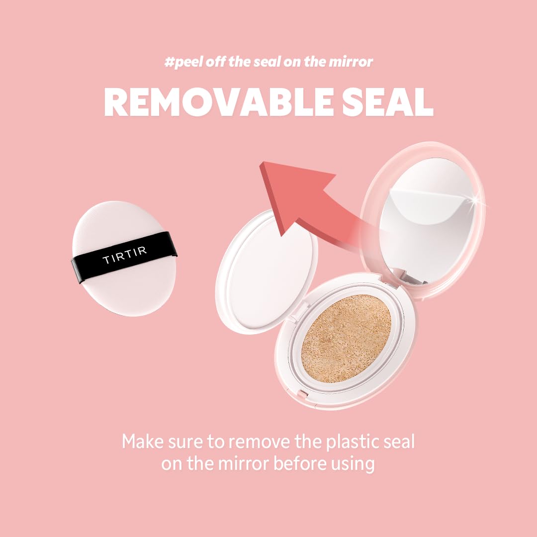 [*Mini Size*] TIRTIR All Cover Pink Cushion | Korean Cushion Foundation, (#17W French Vanilla, 0.15 Fl Oz)