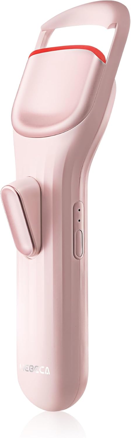 Heated Eyelash Curler Professional - Eye Lashes Curler with Innovative Heating Silicone, Electric Eyelashes Curler with 600mAh Rechargeable Battery EC4001 (Pink)