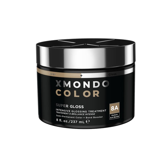XMONDO Color Ash Blonde Color Depositing Mask & Semi-Permanent Hair Dye Super Gloss Infused with Bond Boosters for Nourishment, Revitalize & Repair, Vegan Formula, 8 Fl Oz