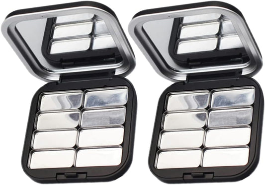 Beaupretty 2pcs Empty Lipstick Palette DIY Lipstick Lip Balm Blusher Containers Refillable Makeup Eyeshadow Storage Case Box with Mirror