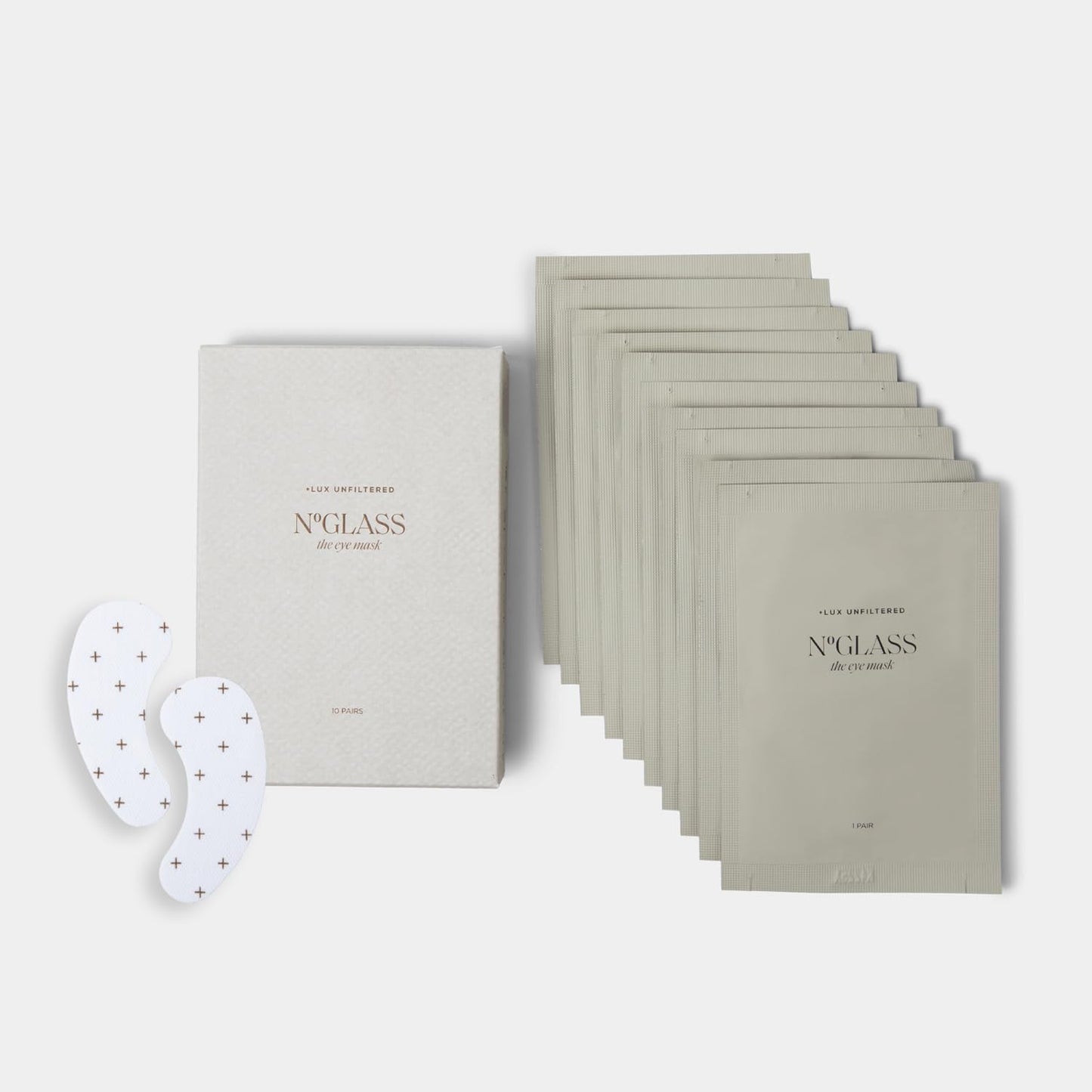 + Lux Unfiltered Cooling Under Eye Patches - Anti-Slip Caffeine Infused Korean Eye Mask - Reduces Puffiness, Brightens, & Hydrates Skin - Fragrance Free, Vegan, & Cruelty Free - 10 Count