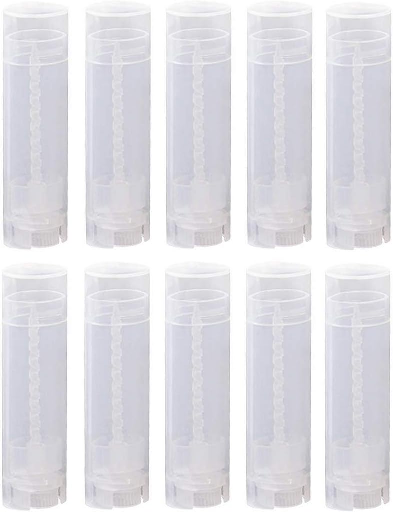 10PCS 4.5g/4.5ml Empty DIY Lip Tubes Holder Containers Vial Refillable PP Plastic Deodorant Crayon Travel Tube Pipe Bottle Lip Gloss Case DIY Lip Balm Gifts For Women Lady Girls(Transparent)