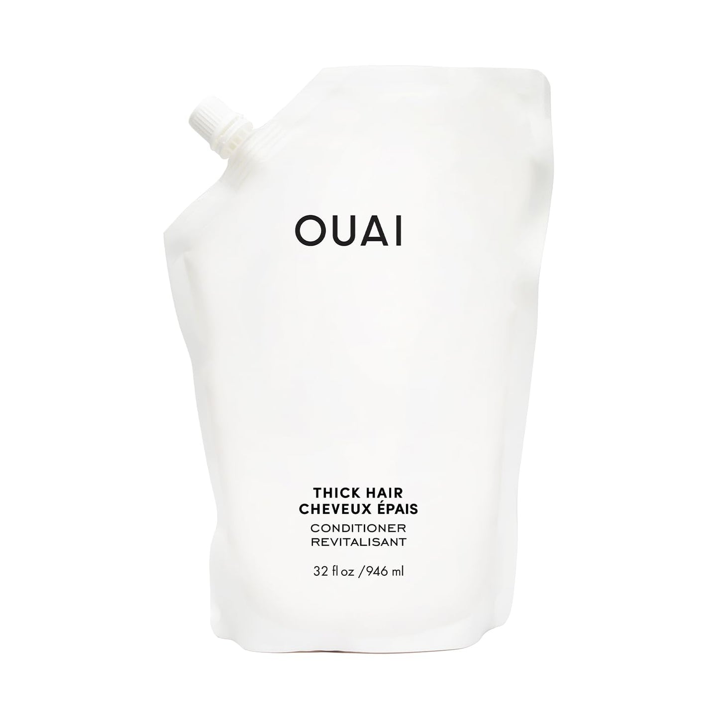 OUAI Thick Hair Conditioner Refill - Moisturizing Conditioner for Dry, Frizzy Hair - Keratin, Marshmallow Root, Shea Butter and Avocado Oil - Paraben, Phthalate & Sulfate Free (32 Oz)