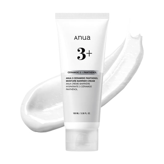 ANUA 3 Ceramide Panthenol Moisture Barrier Cream, Hydrating Face Moisturizer for Normal Skin, Panthenol, Ceramide, Centella for Skin Barrier Non Comedogenic, Korean Skincare (100ml/ 3.38 fl. oz.)