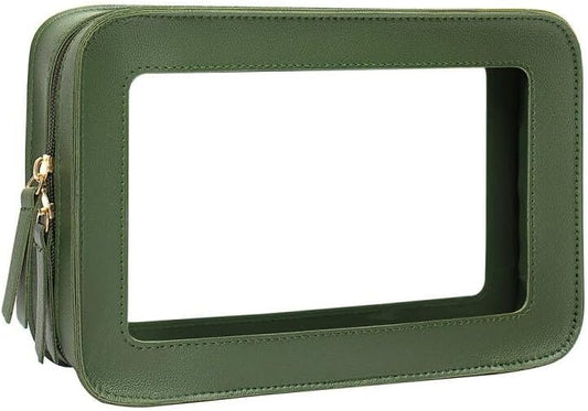 Clear Makeup Bag Small, TSA Approved Portable Toiletry Bag with Zipper Cosmetic Travel Bag Makeup Organizer Case Mini Makeup Pouch for Purse Car Organizer Bag for Women Men